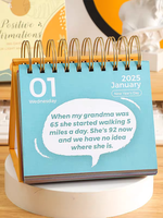 Mini calendrier de bureau 2027, calendrier anime, calendrier de bureau triangulaire inscriptible, calendrier de bureau en bloc, cadeaux d'entreprise
