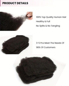 Cheveux Brésiliens Vierge Afro Kinky en Vrac Grand Paquet Cheveux Humains Afro Kinky pour Dreadlocks Tresses Extensions - Product Image 6