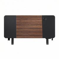 Bureau debout électrique réglable en hauteur, extensible, 120x60cm, rectangulaire, pieds en T en acier, plateau en bois, contrôle de mémoire, anti-collision