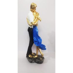 หัตถกรรมหัตถกรรม Parijat ประติมากรรมเรซินโบราณคนรักหลงใหลกอดรูปคู่บ้านตกแต่งโต๊ะของตกแต่งตู้โชว์ - Product Image 1