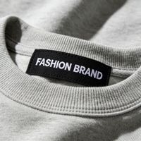 Étiquettes de vêtements personnalisées de haute qualité, découpées au laser, carrées, autocollantes, écologiques, en polyester tissé, étiquettes de col personnalisées, couleur personnalisée