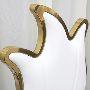 Kursi Tahta Pernikahan Mewah Modern Raja & Ratu Sandaran Tinggi dengan Baja Anti Karat untuk Hotel Acara Pernikahan Pesta Perjamuan - Product Image 3