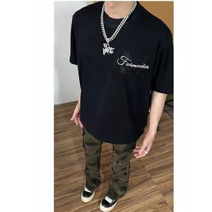 Camiseta de Verano para Hombre, Estilo Americano, Nueva, de Calle, Negra, con Cuentas, Jacquard Bordado, Sin Mangas, Vintage, Informal - Product Image 5