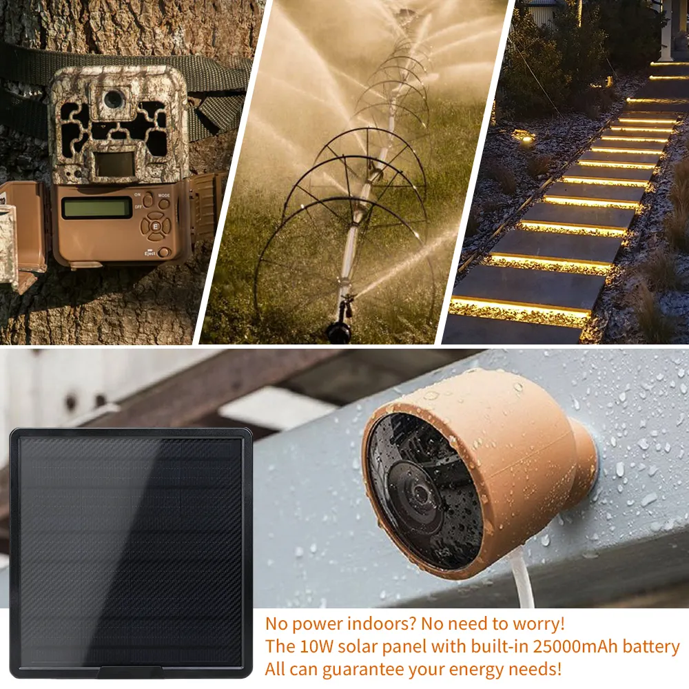 Zonnepaneel Voor Game Camera Ingebouwde Batterij 12V 10W Usb Dc5 Stekker Oplaadbaar Waterdicht