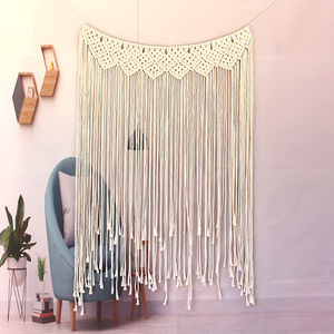 Colgante de pared de macramé, tapices de pared tejidos grandes Boho Algodón hecho a mano macramé telón de fondo decoración de pared para boda sala de estar dormitorio - Product Image 2