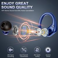 Écouteurs Bluetooth sportifs TWS BT5.4 à crochet d'oreille, style BX29, best-seller, avec certifications CE FCC Rohs UKCA IPX7, sans fil, intra-auriculaires