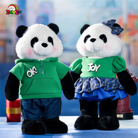 Juego de Peluches Suaves Zaves de 15.5 Pulgadas, Diseño Creativo de Panda, Relleno de Algodón PP, Regalo de Cumpleaños para Niños, Decoración para el Hogar