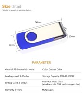 Memorias USB 2.0/3.0 de Alta Velocidad con Logotipo Personalizado, 128mb, 4gb, 16gb, 32gb, 64 Gb, Pendrive, Memoria USB, Más Vendidas