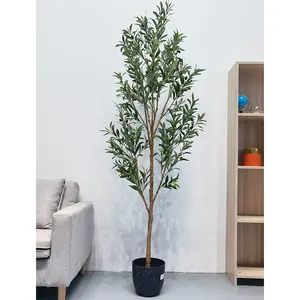 Árbol Artificial de hoja perenne de 160cm, olivo Artificial, decoración de interiores, plantas de árboles artificiales, decoraciones artificiales para el hogar