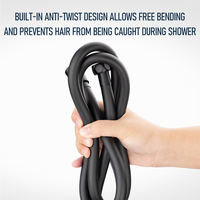 Tuyau de douche moderne flexible en PVC tuyau de plomberie de salle de bain tuyau noir mat résistance tuyau de douche haute pression
