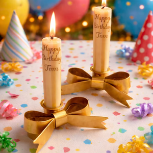 Personalized <b>Tapered</b> Happy Birthday Name <b>Candles</b> Paraffin Soy Wax Rose Fragrance Smokeless Cake Decoration Weddings Christmas - Product Image 3