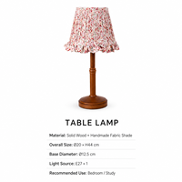 Lampe de table avec abat-jour à imprimé floral, lumière de chevet pour mariage, fête, chambre à coucher, salon, décoration de la maison