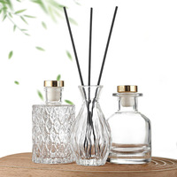 Nouveau diffuseur de parfum à roseaux en verre plat de 150 ml pour la décoration de la maison, huile essentielle naturelle, bouchon en liège, impression d'écran