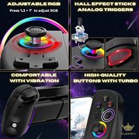 Controlador de Juegos Móvil D8 Extensible con Turbo/Giroscopio de 6 Ejes/Vibración, Gamepad Compatible con Bluetooth 5.2 para IOS, PS3, PS4, Switch, PC
