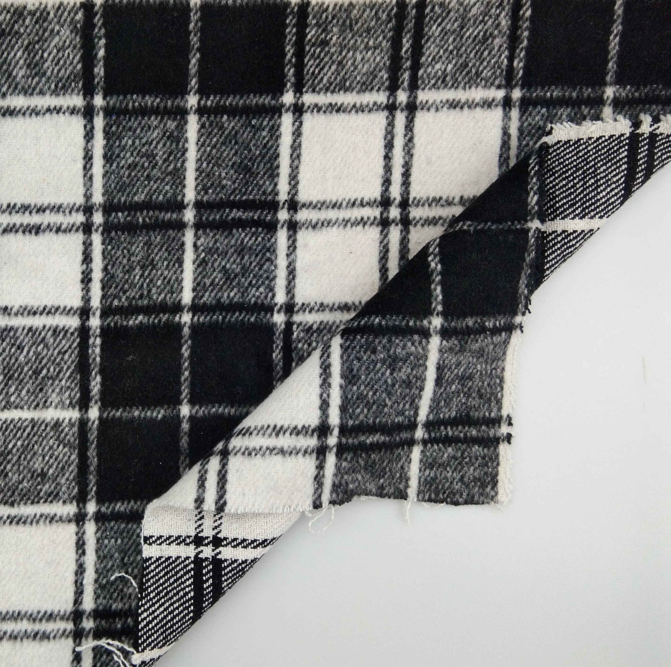 Polyester Plaid Wolle-ähnlicher Plüsch Stoff für Kleidungs stücke/Heim textilien/Decke