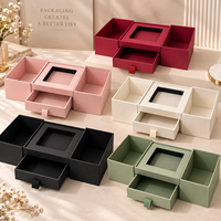 Boîte à deux niveaux personnalisée avec logo pour salon de manucure, petite boîte de rangement pour accessoires de beauté, emballage en couleur, vente en gros ODM