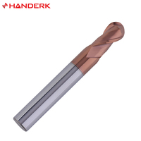 HANDERK HRC55 fraise en bout à nez sphérique avec TiSIN enduit 2 cannelures fraise en carbure monobloc pour outil de fraisage CNC