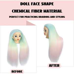 La cabeza del instructor puede ser trenzada, enrollada, larga, hecha de seda de alta temperatura y tiene forma de cara de muñeca - Product Image 2