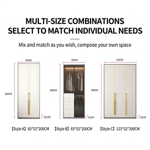 Minimalist Wardrobe Hinged Door Combination <b>Storage</b> <b>Cabinet</b> Large Capacity <b>Bedroom</b> Closet 2024 Best Selling - Product Image 3
