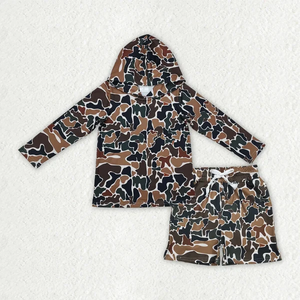 เด็กทารกชายแขนยาวเสื้อฮู้ดกางเกงขาสั้นเสื้อผ้าชุดลายพราง - Product Image 6
