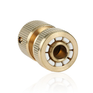 Conector de latón Huabangshi para detener el flujo de agua, conexión rápida de 12 mm, inserción recta para control de flujo de agua en mangueras de jardín - Product Image 1