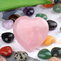 Venta al por Mayor de Piedras de Cuarzo Rosa Natural de Alta Calidad en Forma de Corazón, Cristal Rosa de 40X40X15MM, Hermoso Adorno de Piedra Preciosa Curativa