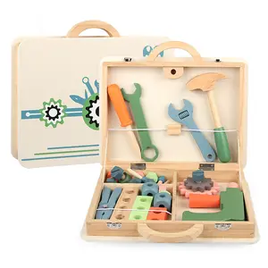 Ensemble de jouets de Construction éducatifs pour enfants, accessoires de jeu, cadeau créatif, outils en bois, boîte à jouets, pièces