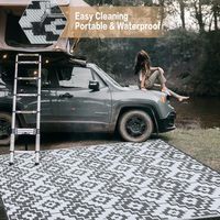 Tapis de sol en PP tissé imperméable, pelucheux, lavable, toutes saisons, sur le thème de la plage, pour le camping en plein air, les voyages et l'utilisation en intérieur