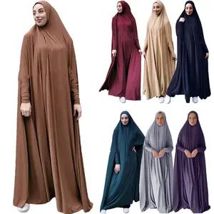 Loriya 2023 1 Piece Premium Jersey Khimar Jilbab Abaya Overhead Women Prayer Long Dress Abaya Muslim Hijab Abaya