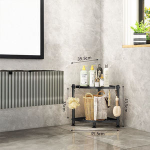 Salle de bain <span class=keywords><strong>Coin</strong></span> Angle Droit Triangle Multi-niveaux Rack Nourriture Snack Livre Étagère de Rangement dans la Cuisine Salon Chambre - Product Image 2