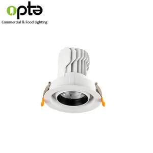 עגול כיכר סוג 360D rotatable 12W שקוע LED Downlight 75mm חיתוך חור נגד בוהק למטה אור עבור חנות