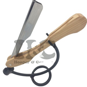 New Design Barber <b>Straight</b> <b>Razor</b> With Wood Handle Black Coated <b>Razor</b> Wooden Handle Private Label Logo Offer High Demand <b>Razors</b> - Product Image 1