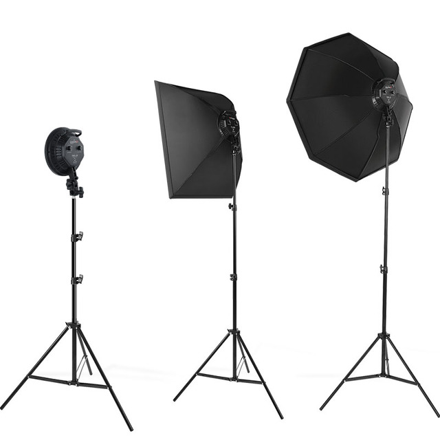 Portable LED Photographic Lighting Kit with Softbox Set Video Audio Light Stand Studio Equipment for Makeup & Video Photography