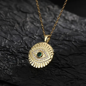Collana con Ciondolo a Occhio per Donna, Catena Geometrica Mistica per Clavicola, Gioiello Elegante per Uso Quotidiano - Product Image 2