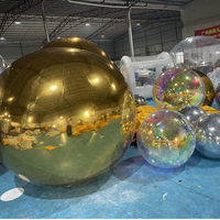 Fiesta boda PVC club nocturno oro plata flotante discoteca espejo bola inflable globo inflable espejo bola