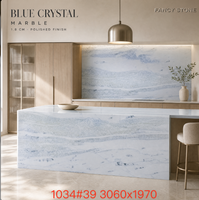 Dalle de marbre bleu cristal FANCY STONE 1,8 cm finition polie pour comptoirs de cuisine, meubles-lavabos de salle de bain, murs et projets d'aménagement intérieur