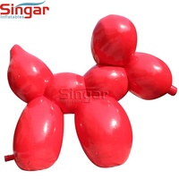 Modèle de chien gonflable géant personnalisé en forme de ballon rouge pour décoration publicitaire