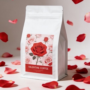Custom Printed Resealable Flat Bottom Coffee Pouch 250g 500g 1kg Capacity Food Grade Coffee <b>Beans</b> Packaging OEM/ODM - Product Image 2