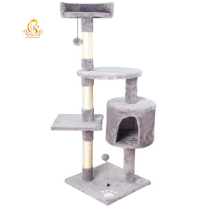 <span class=keywords><strong>EUR</strong></span> PET Offre Spéciale arbres à chat pour grands chats 4 couches arbre d'escalade tour maisons rayures chats d'intérieur - Product Image 1