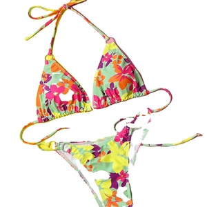 OEM/ODM Custom Floral <strong>String</strong> Micro Fashion Show Thong Micro European/American Sexy Triangle Bag Split Swimsuit <strong>Bikini</strong> for Women - Product Image 6