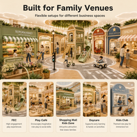 Aire de jeux modulaire pour enfants, thème botanique, ville, île verte, route, qualité contrôlée, centre de divertissement familial