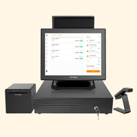 Terminal POS Táctil con Lector de Tarjetas NFC, Pantalla LED TFT de 15 Pulgadas, Caja Registradora, CPU de Doble/Núcleo Cuádruple, Android