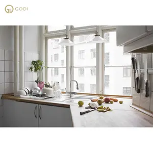 GODI armário de cozinha para apartamentos em laca preta de alto brilho, móveis modernos, armários de cozinha para fabricantes da China