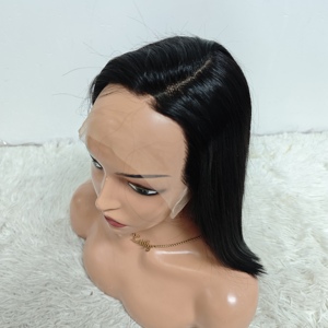Letsfly Promotion 72$ SDD 13x2 Lace Frontal Bob Wigs 12A 14inch Bone Straight Natural Black Wigs 100% Human Hair Wholesales 240g - Product Image 1