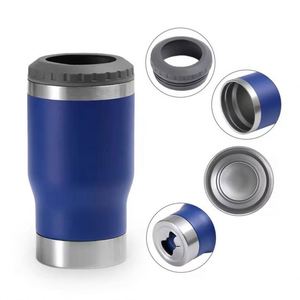 Porte-bouteille isotherme en acier inoxydable à double paroi, personnalisé, portable, 4 en 1, avec couvercle en plastique, 14 oz, pour canettes de bière - Product Image 2
