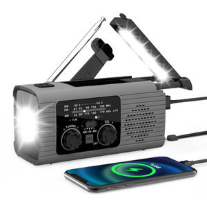 Radio de Emergencia Portátil AM FM con Manivela, Linterna Solar, Carga USB, Dispositivo de Supervivencia para Exteriores - Product Image 1