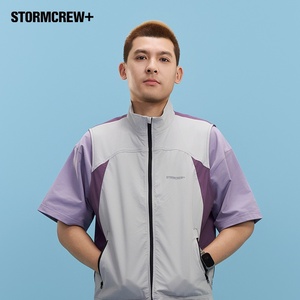 Veste d'extérieur en polyester 100% à col roulé et coupe-vent imperméable de style décontracté Stormcrew pour le printemps et l'été - Product Image 2