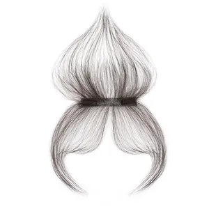 Hot Selling Pretty Human Hair Toupee Clip In Invisible Front Hair 3D Air Bangs Fringe For Hair Extension