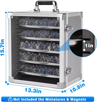 Boîte de transport miniature en aluminium, antichoc, pour Warhammer, D&D, jeux de société et figurines de collection