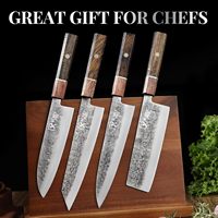 Couteau japonais Nakiri en acier 5Cr à haute teneur en carbone Couteau Santoku de chef pour viande végétale Gadgets de cuisine avec boîte cadeau personnalisée